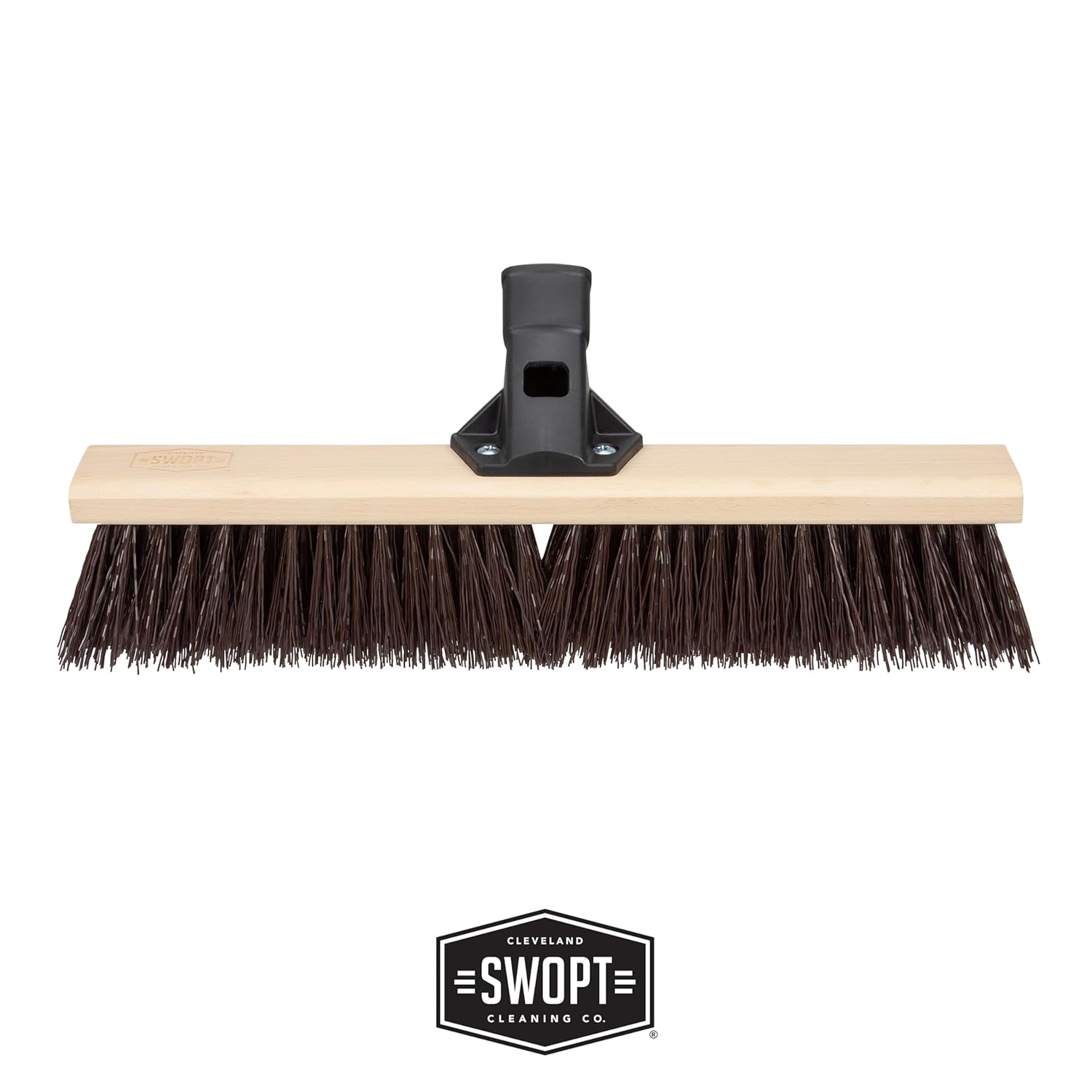 SWOPT 18" Premium Rough Surface Push Broom Head - Outdoor Broom for Driveways, Sidewalks, Patios - Interchangeable With All SWOPT Products for Efficient Cleaning & Storage