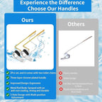 2PCS Toilet Handle Replacement Kit, Side Mount Universal Toilet Bowl Kit, Chrome Toilet Tank Trip Lever with Stainless Steel Rod & Flapper Chains for Most Toilets.