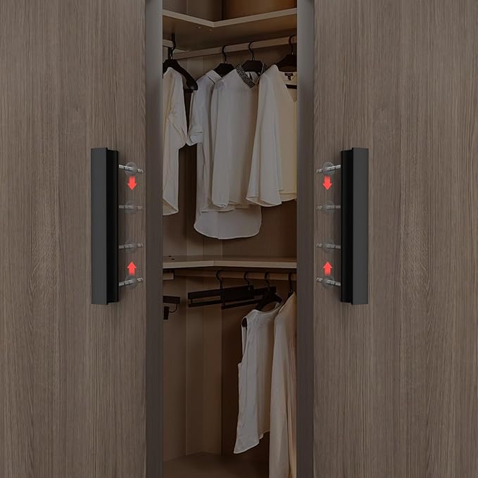 homdiy 10 Pack Adjustable Black Cabinet Pulls 2" to 8.8" (51-224mm) Adjustable Hole Distance Drawer Pulls