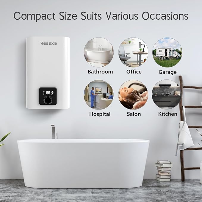 4 Gallon Electric Mini Tank Water Heater, 110V 1500W Point of Use On Demand Under Sink Instant Hot Water Heater for Home Kichen Bathroom