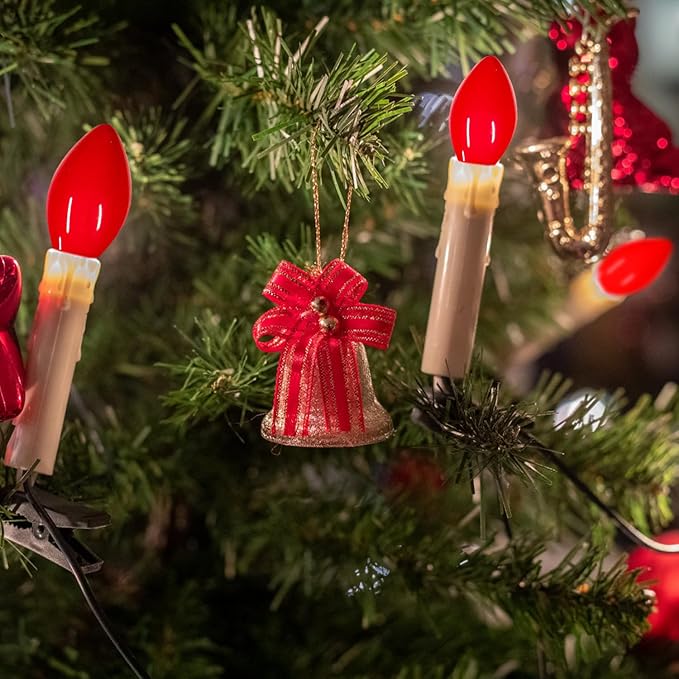 25 Pack Red Christmas Light Bulbs C7 Replacement Bulbs Nightlight Bulb, Vintage Red C7 Christmas Lights Replacement Bulbs for Xmas Home Bedroom Tree Window Candle String Lights Decor, E12 Base, 5W