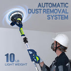 Drywall Sander, 2025 Upgraded 8-Amp Popcorn Ceiling Removal Tool with 7 Variable Speed 800-1800RPM, Drywall Sander with Vacuum Dust Collector with Extendable Handle, LED Light,12pcs Sanding Discs,Blue