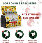Summer Sunflowers Welcome Mailbox Covers Magnetic Standard Size Yellow Flower Mailbox Post Cover Spring Floral Mailbox Wraps Outdoor Decor for Garden Yard 21x18 Inch