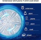 Waterjoy Portable Washing Machines, 7.7 lbs Load Capacity Portable Washer and Dryer Combo with Built-in Barrel Light & LED Display for Household and Apartment （Blue）