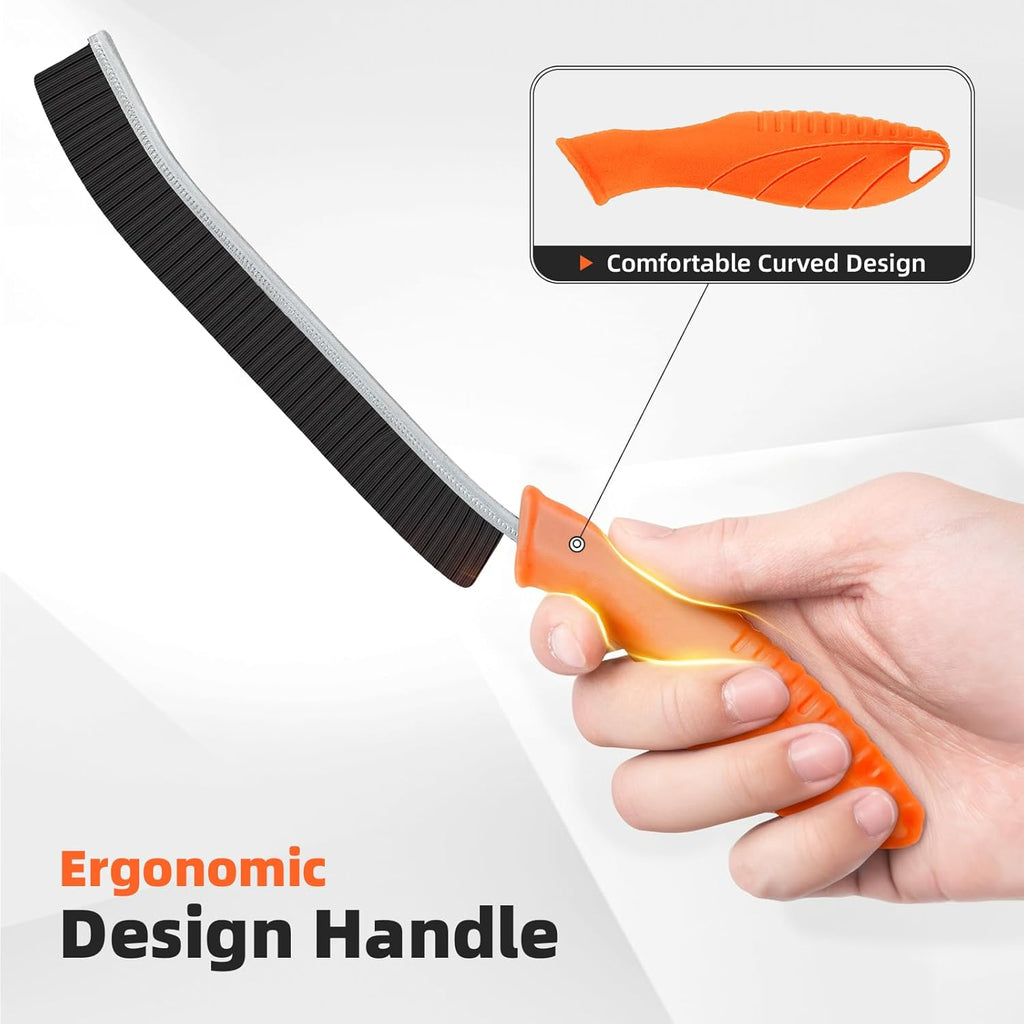 Hard Bristle Crevice Cleaning Brush - Cleaning Supplies - Grout Cleaning Brushes for Household Use - Crevice Cleaning Tool for Bathroom, Home and Kitchen (3, Orange)