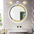 2 Lights Bathroom Vanity Wall Sconce Modern Industrial Wall Lamp Pole Wall Mount Lighting Fixture（Chrome Color）