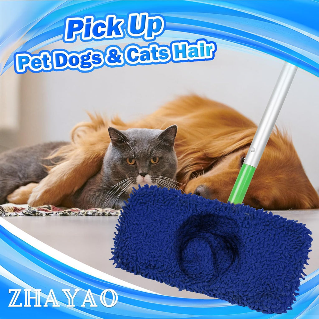 Coral Fleece Mop Pads, Reusable Wet/Dry Compatible with Swiffer, 3 Pack Washable for Hardwood/Surface Floor Cleaning