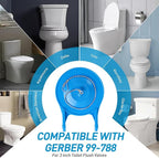 Toilet Flapper Replacement Kit - Premium Silicone Toilet Flusher Replacement Kit with Steel Chain, Universal American Standard Toilet Stopper Flapper 3 Inch, Fits for Various Toilet Types, Blue,1PCS