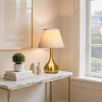 Touch Table Lamp for Bedroom Set of 2, 3-Way Dimmable Bedside Lamp for Nightstand, 17” Modern Metal Desk Lamp with Linen Shade for Living Room, Kids Reading, Dorm, Home Office Decor, Bulb Included