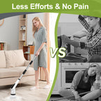 WKY-Electric Spin Scrubber - Upgraded 12-in-1 IPX7 Waterproof Shower Scrubber, Retractable Handle & 2-Speed for Toilet, Bathroom, Bathtub, Tile Floors