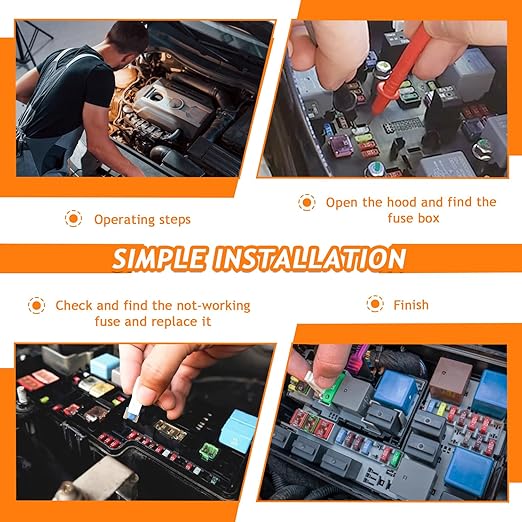 Manual Reset Circuit Breaker Fuse E39 Low Profile ATC/ATO 32V DC 5A 10A 15A 20A 25A 30A Type 3 car Mini Fuses Circuit Breakers（6 pcs Mixed）
