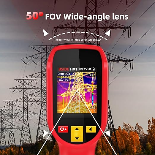 BSIDE Thermal Imaging Camera 240×240 Resolution 15 Color Palettes Infrared Thermal Imager -4°F to 1022°F 25Hz Rechargeable Handheld Thermal Camera with Laser Pointer 50°FOV