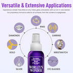 Worley's Wonder Jewelry & Glass Cleaner (4 Ounce Spray Bottle) - Jewelry Cleaner Spray for Gold, Silver, Diamonds, Gemstones, Glass, Marble, Electronics (4.00 Fl Oz (Pack of 1))