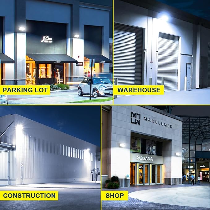 ledmo 120W LED Wall Pack Light, 15840LM Daylight Outdoor Security Lighting, Commercial and Industrial Outdoor Wall Pack Lights, 5000K IP65 Waterproof for Garage, Warehouse, Parking lot, Yard, 6 Pack