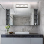 Ralbay 3-Light Brushed Nickel Bathroom Vanity Lights Metal Acrylic LED Modern Bathroom Wall Lighting Fixtures