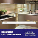 F15T12-CW Cool White 15 Watt Light Bulbs, T12 15 Watt Fluorescent Bulb 18 Inches, Cool White G13 Cap 825 Lumens 4 Pack