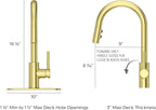 Pfister Stellen Kitchen Faucet with Pull Down Sprayer, Single Handle, High Arc, Brushed Gold Finish, LG529SABG