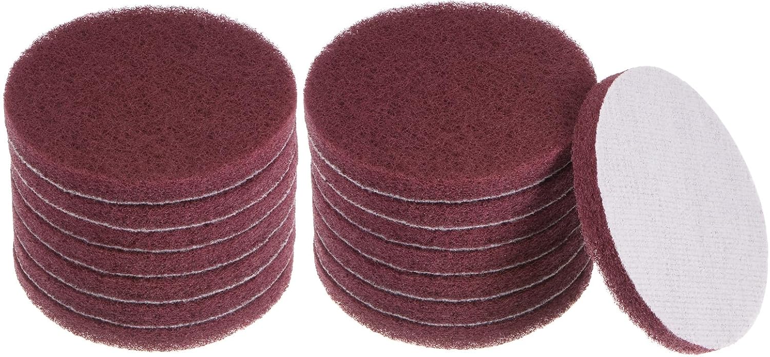 HARFINGTON 15pcs Drill Power Brush 4 Inch Tile Scrubber Scouring Pads 320-400 Grit for Bathroom Kitchen Household Cleaning