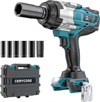 Cordless Impact Wrench 1/2 inch for Makita Battery: 1700FT-LBS High Torque Impact Wrench Heavy Duty Tool - Brushless Electric Impact Gun Includes LED Work Light with 6 Sockets