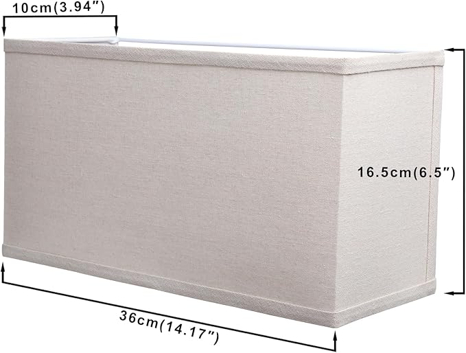 Yosoan 2-Light Linen Lamp Square Fabric Shades, Double Fabric Lampshade Indoor Wall Mount 2 Bulbs for Wall Sconce Lamp Replacement for Stairwell Bedside Hallway Home Decor(White)