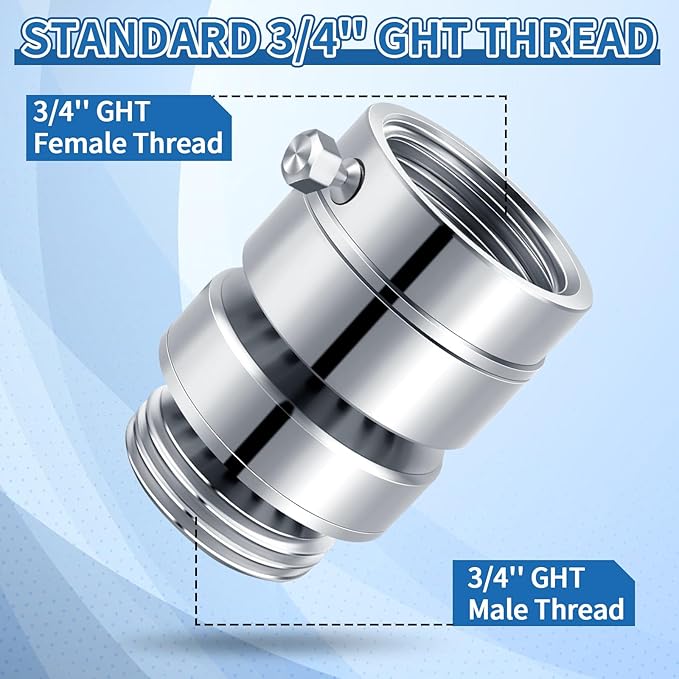 Boltigen Lead-Free Brass Self-Draining Vacuum Breaker 3/4'' GHT Female x 3/4'' GHT Male Hose Bib Anti Siphon Valve Backflow Preventer Adapter, for Outdoor Garden Faucet Spigot Repair Replacement