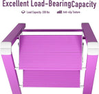 2 Step Lightweight Folding Ladder for Home, 330lbs Aluminum Step Ladder Anti-Slip for Kitchen, Step Stool Foldable Adults for Closet, 330lbs - Light Purple