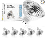 MR16 Halogen Light Bulb 2 pin 50W 12V, High Output GU5.3 Base for Landscape Lights, Track Lights, Fiber Optics, Desk Lamps, 2700K Warm White Dimmable, 6 Pack