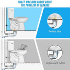 Toilet Wax Ring Extra Thick with Reinforced Polyurethane Core for Sealing Against Gas/Odor and Water Leaks Toilet Wax Ring with Metal Studs for 3" and 4" Waste Lines.Yellow, 1-Pack