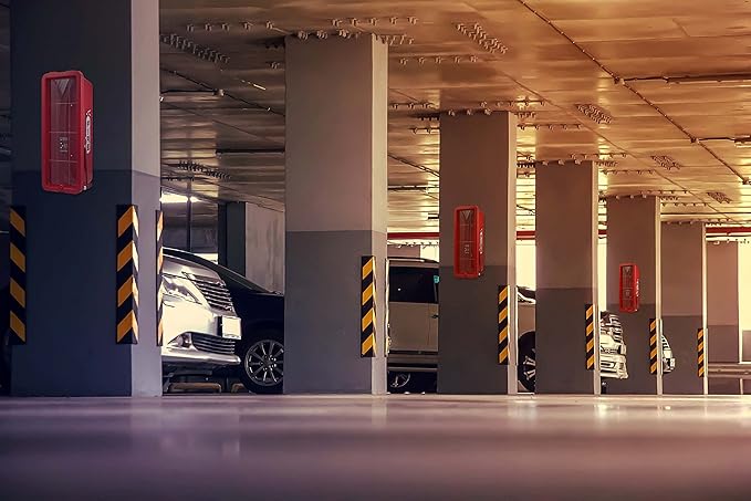 PRO&Family Fire Extinguisher Cabinet Fire Extinguisher Box Outdoor Fire Cabinet Mounted Fire Extinguisher Cabinet Fire Extinguisher Cover (2, Red with Hammer Attachment, 10 lb)