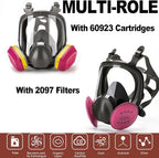 RANKSING Reusable Respirator Full Gas Mask Full 6800 with Filters for Dust, Asbestos, Chemicals while Painting, Spraying
