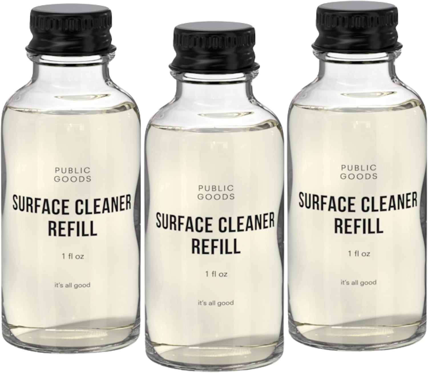 Public Goods Multi Surface Cleaner Refill | All Purpose Cleaner Refill for Floors, Tile, Countertops | Multi Purpose | Cruelty Free | Scented with Jasmine Essential Oils | 3 Pack - 24 Oz Diluted