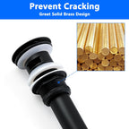 Bathroom Vessel Sink Drain Push Button Vanity Drain Lavatory Sink Drain Assembly Pop Up Sink Stopper with Overflow, Matte Black