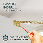 MEGA HANDLES Transom Door Chain 12-Inch, Door Chain Stopper for Transom Windows, Cabinet Door Restraint, Chain Lid Support, Durable Transom Window Hardware for Enhanced Safety - Satin Brass