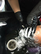 Super soft Disposable Latex Gloves, Powder Free, Exam 12" Length, Medium Duty, 50 Gloves, Size Medium