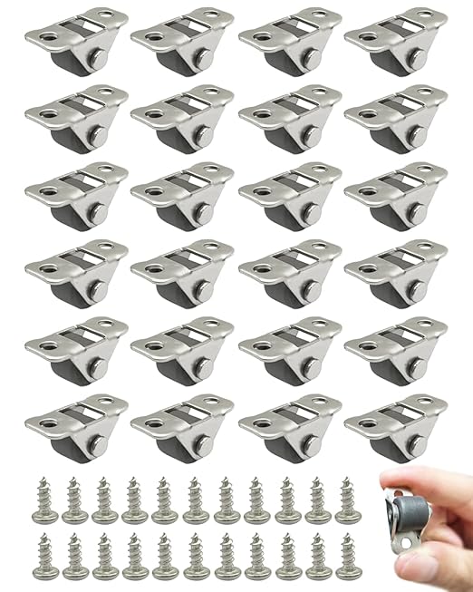 24PC Mini Caster Wheels Low Profile, 1/2 Inch Single Direction Tiny Wheels, Little Rubber Rolling Wheels with Steel Top Plate for Small Appliances, Furniture, DIY (Non Swivel)