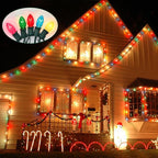 25 Pack Multi-color C7 Replacement Christmas Light Bulbs Vintage Colorful Light Bulbs, for Xmas C7 String Lights Replacement Bulbs & Christmas Tree Home Party Yard Color Bulb Decor, E12 Base, 5W