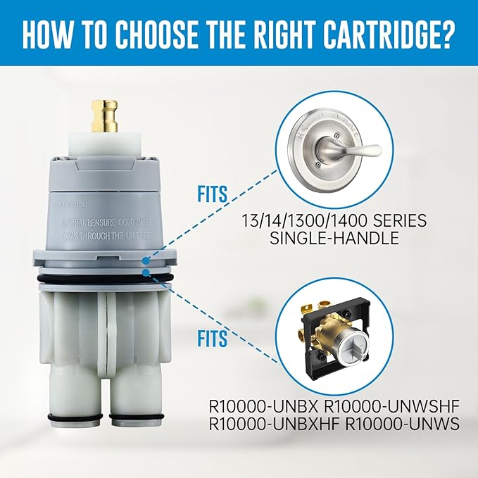 RP46074 Shower Cartridge, Compatible with Delta 13/14 Series Shower Faucet, Replacement Monitor MultiChoice Cartridge, Single Handle Universal Shower Cartridge Repair Assembly with RP22734 Bonnet Nut