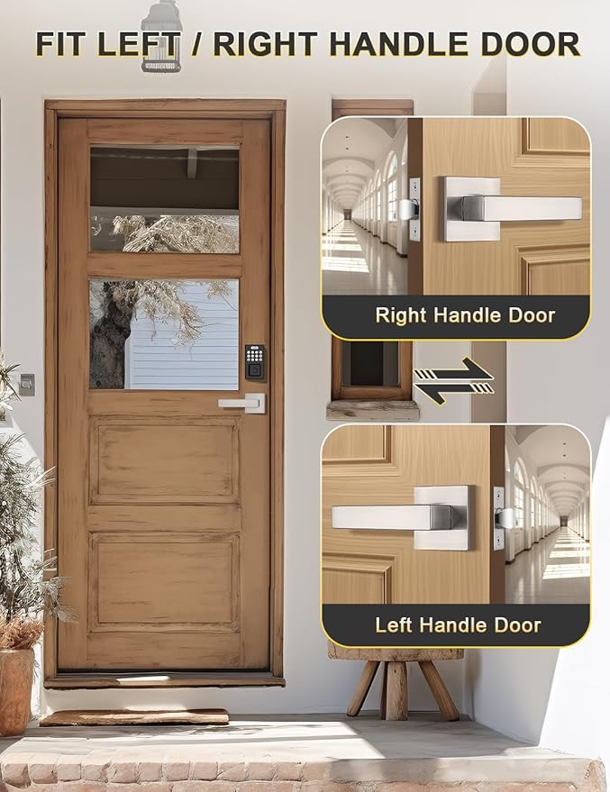 8 Pack Brushed Nickel Passage Door Levers Interior Door Handles, Heavy Duty Closet Hallway Door Handle Sets