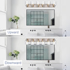 6 Light Vanity Light Brushed Nickel Bathroom Lighting Fixtures Over Mirror, Modern Bathroom Light with Clear Glass Shade, Farmhouse Vanity Lights