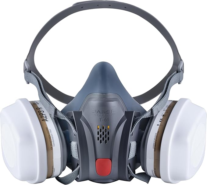 Parcil Distribution Full Face Respirator Mask with Filters – Durable Full Face Respirator Gas Mask, Bayonet Filter Compatible