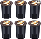 [6 Pack]CLOUDY BAY 9W Low Voltage Landscape Lights,LED Well Lights,Grated Top,12V-24V Waterproof Outdoor,2700K/3000K/3500K/4000K/5000K In Ground Lights for Fence Pathway Deck,Bronze