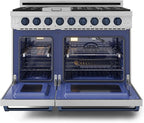 Gordon Ramsay by THOR Kitchen 48 Inch Professional Gas Range with Double Oven in Stainless Steel/Blue