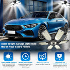 LED Garage Lights - 30000LM Super Brighter Garage Lighting w/ 6 Deformable Panels 6500K Led Shop Lights E26 Screw in Base for Basement Workshop Warehouse Attic - 2Pack