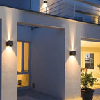 LED 15W Outdoor Wall Lights Exterior/Interior 3 Colors Adjustable Wall Light Fixture IP65 Waterproof Porch Exterior Wall Sconce Modern Outdoor Lighting Square Aluminum Black Up and Down Lights