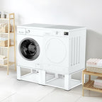 Washer and Dryer Pedestals Set of 2-Fit 27 and 28 Inch, Laundry Pedestal for Washer and Dryer , Alloy Steel Washing Machine Stand Raiser,Washer and Dryer Stand 15.75'' Height White