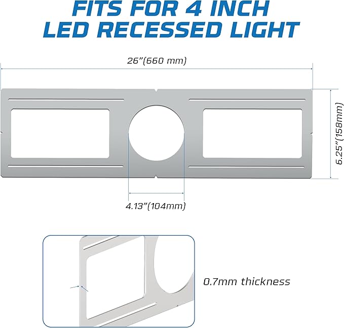 OHLECTRIC 24 Pack – New Construction Mounting Plate for 4 Inch LED Downlight – Slim Steel Rough in Plate/Bracket – Made of Galvanized Steel Recessed LED Light Plate -Slim Light Kit Bracket