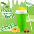 Tgosomt Slushie Maker Cups, Quick Magic Squeeze Slushy Cups, DIY Frozen Smoothies Cups, Juice Milk shake Yogurt Ice Cream Maker, Double Layers Cooling Cups, Cool Fun Gifts (Green)