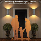 KIZON Smart Porch Lights 2 Pack, RGB Modern Outdoor Wall Lights Dusk to Dawn Exterior Lighting Fixture App Control with Remote, Up and Down Outdoor Sconce Lights for House Patio Garage, ETL Listed