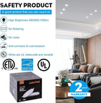 8 Inch LED Recessed Light with Junction Box, 8Pack Ultra Thin LED Recessed Lighting.6000K Daylight, No Dimmable,18W 8" Recessed Ceiling Canless Wafer Downlight.Slim Can-Killer Lights,CRI80+