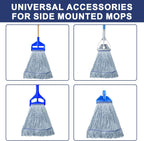 KeFanta 3 Pack Heavy Duty Commercial Mop Head Replacement,Looped End String Cotton Mop Heads,Industrial Wet Mops Refill for Floor Cleaning(Blue)